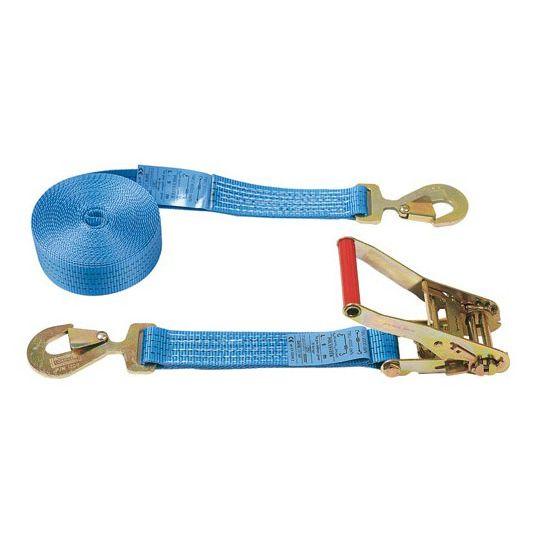 Lashing strap with tensioner and non-rotating flat hooks type D