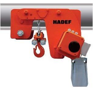 Electric chain hoist HADEF 29/06 EH with reduced headroom with mechanical translation trolley