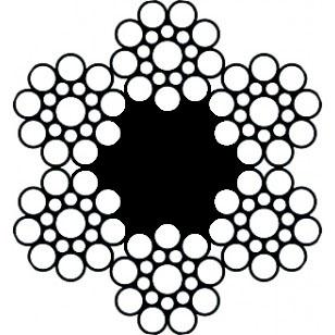 Verzinkte staalkabel 6xS19 met touwkern