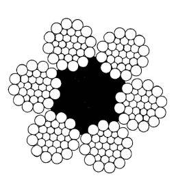 Verzinkte staalkabel 6xWS31 met touwkern