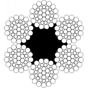 Verzinkte staalkabel 6xWS36 met touwkern
