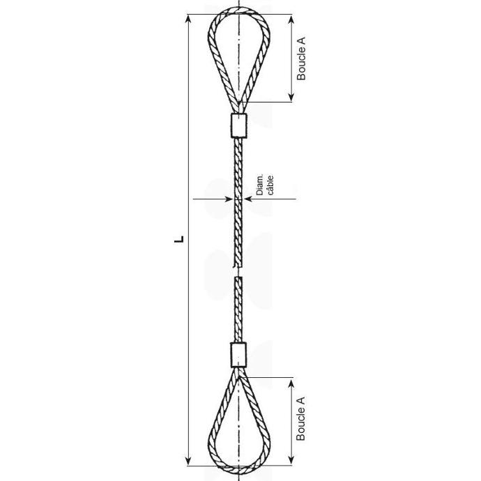 1-leg wire rope sling with 2 pressed eyes ELMCO