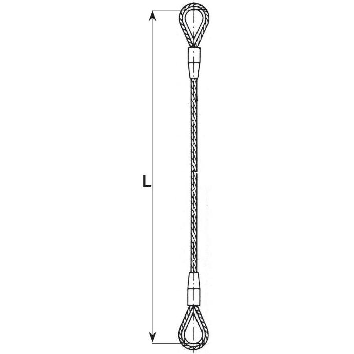 1-leg wire rope sling with 2 thimbles loops ELCMC