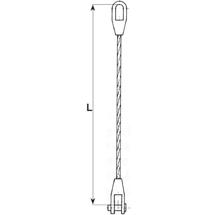 1-leg wire rope sling open spelter socket G-416 and closed spelter socket G-417 ELC127