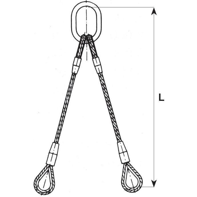 Kabelleng 2 einden met ring en geperste kousen ELC226